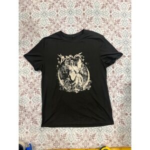 Lady Justice Crescent Moon Graphic T-Shirt Black Small Occult Streetwear Star